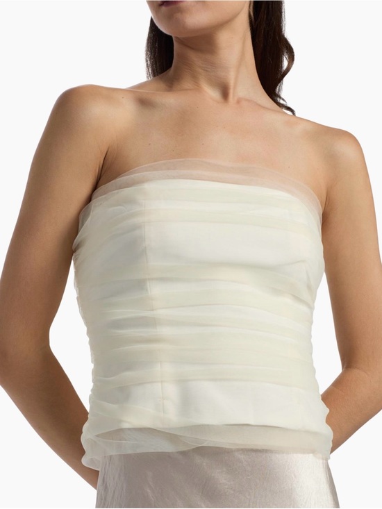 Reformation Tops - Reformation Beau Gathered Strapless Top - Ivory